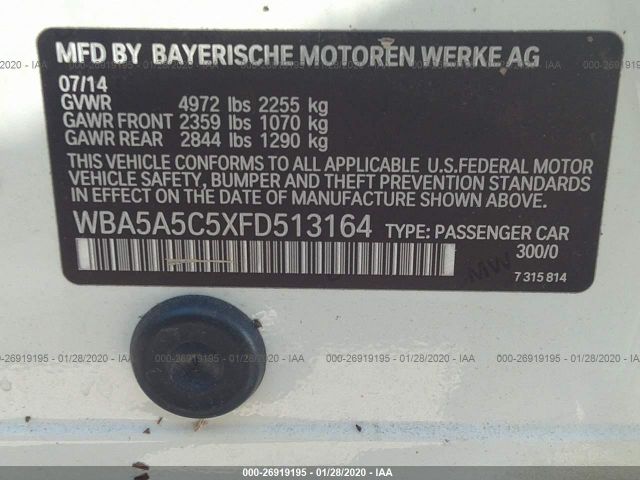 Photo 8 VIN: WBA5A5C5XFD513164 - BMW 5 