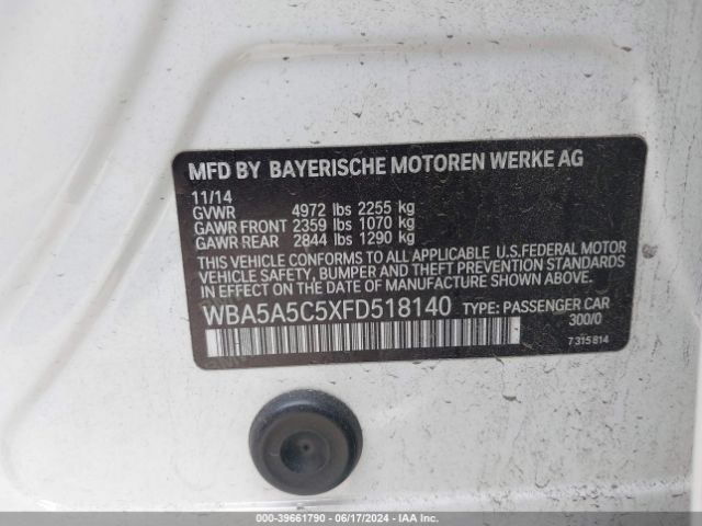 Photo 8 VIN: WBA5A5C5XFD518140 - BMW 528I 