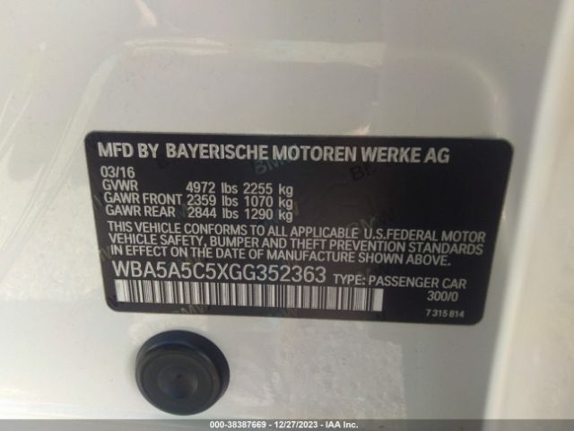 Photo 8 VIN: WBA5A5C5XGG352363 - BMW 528I 