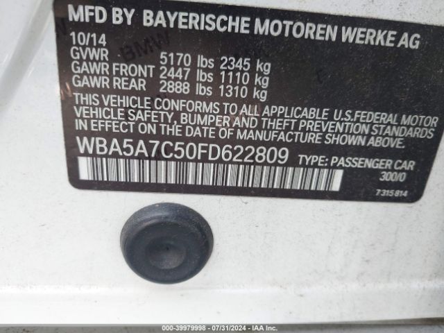 Photo 8 VIN: WBA5A7C50FD622809 - BMW 528I 