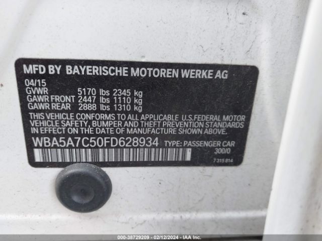 Photo 8 VIN: WBA5A7C50FD628934 - BMW 528I 