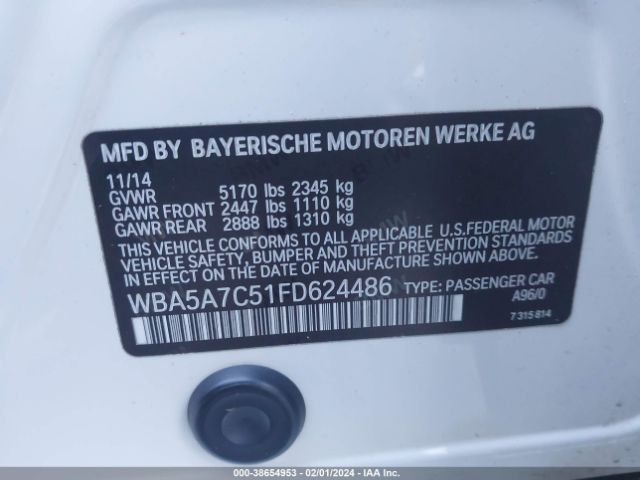 Photo 8 VIN: WBA5A7C51FD624486 - BMW 528I 