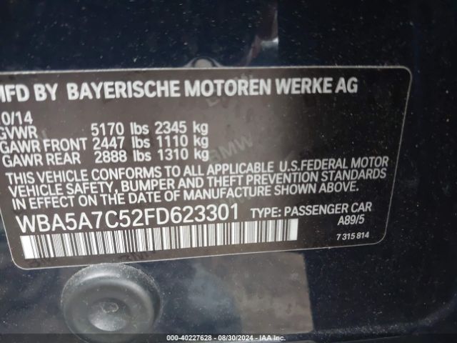 Photo 8 VIN: WBA5A7C52FD623301 - BMW 528I 