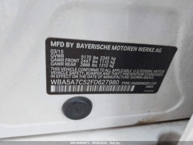 Photo 8 VIN: WBA5A7C52FD627980 - BMW 528I 