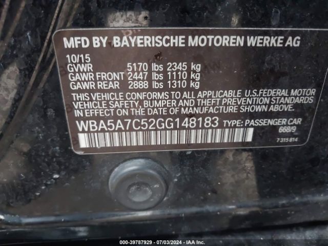 Photo 8 VIN: WBA5A7C52GG148183 - BMW 528I 