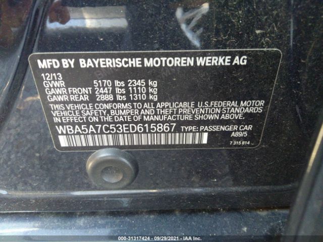 Photo 8 VIN: WBA5A7C53ED615867 - BMW 5 