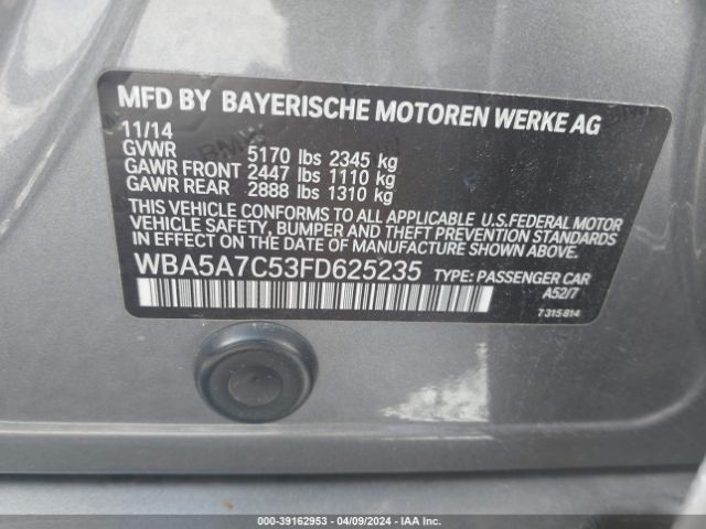 Photo 8 VIN: WBA5A7C53FD625235 - BMW 528I 