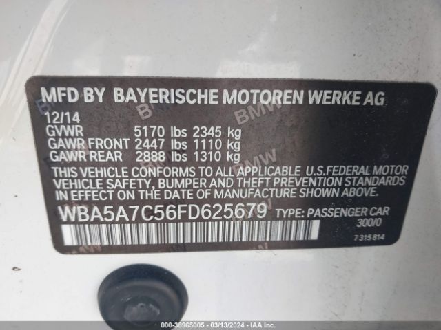 Photo 8 VIN: WBA5A7C56FD625679 - BMW 528I 