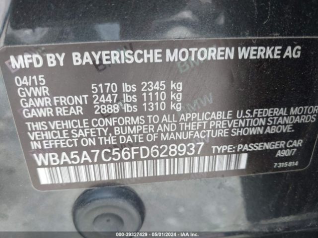 Photo 8 VIN: WBA5A7C56FD628937 - BMW 528I 