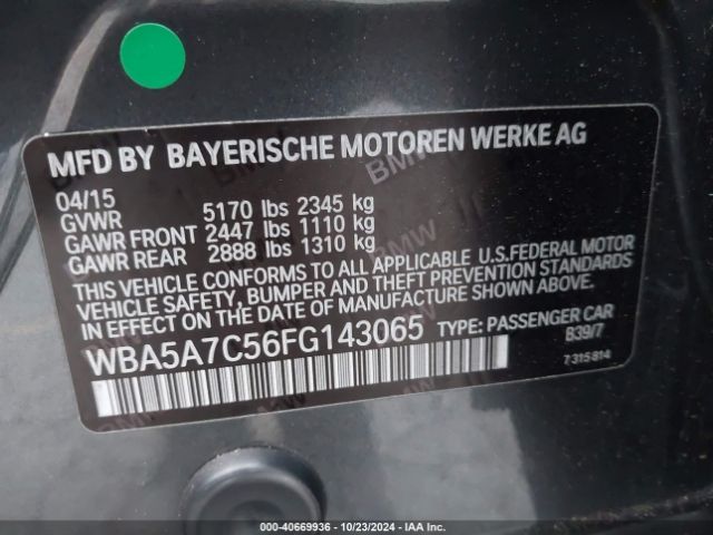 Photo 8 VIN: WBA5A7C56FG143065 - BMW 528I 