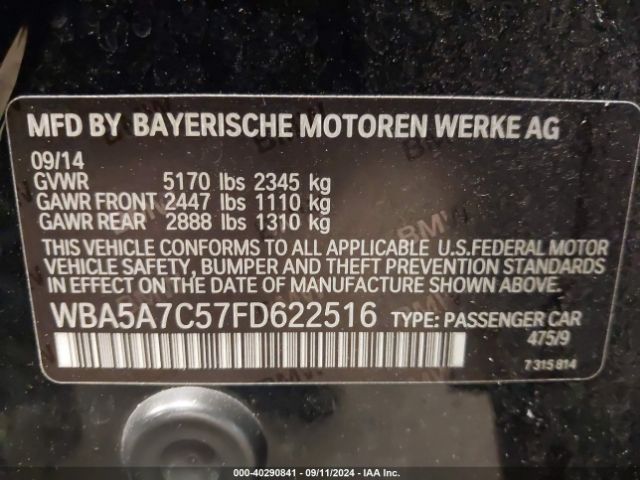 Photo 8 VIN: WBA5A7C57FD622516 - BMW 528I 