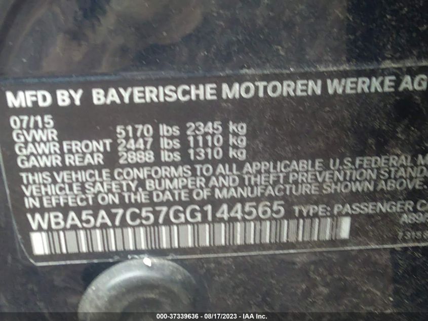 Photo 8 VIN: WBA5A7C57GG144565 - BMW 5ER 