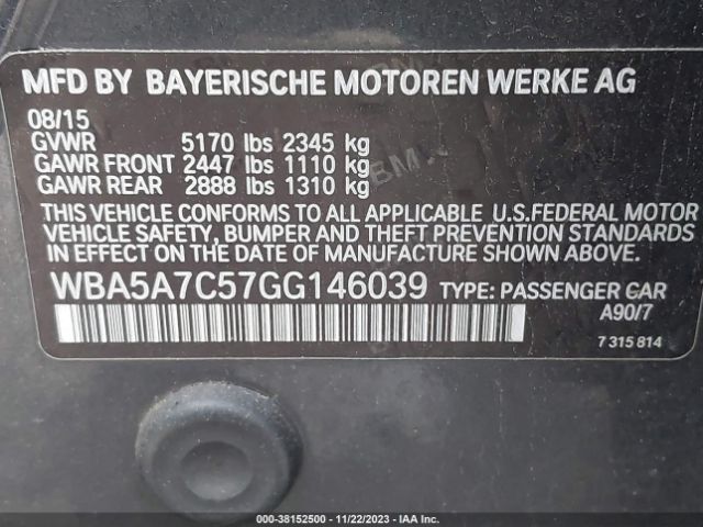 Photo 8 VIN: WBA5A7C57GG146039 - BMW 528I 