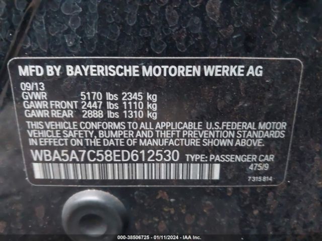 Photo 8 VIN: WBA5A7C58ED612530 - BMW 528I 