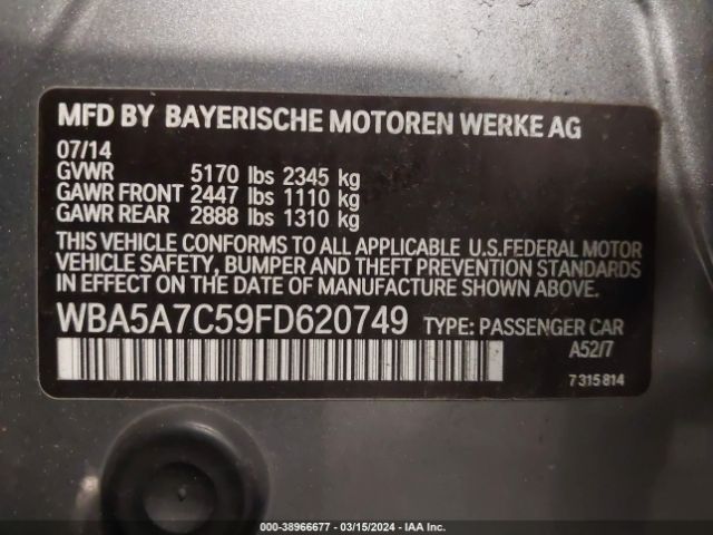 Photo 8 VIN: WBA5A7C59FD620749 - BMW 528I 