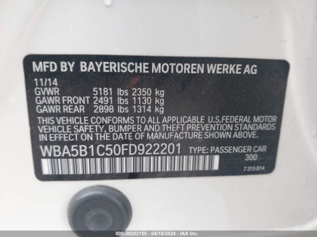 Photo 8 VIN: WBA5B1C50FD922201 - BMW 535 