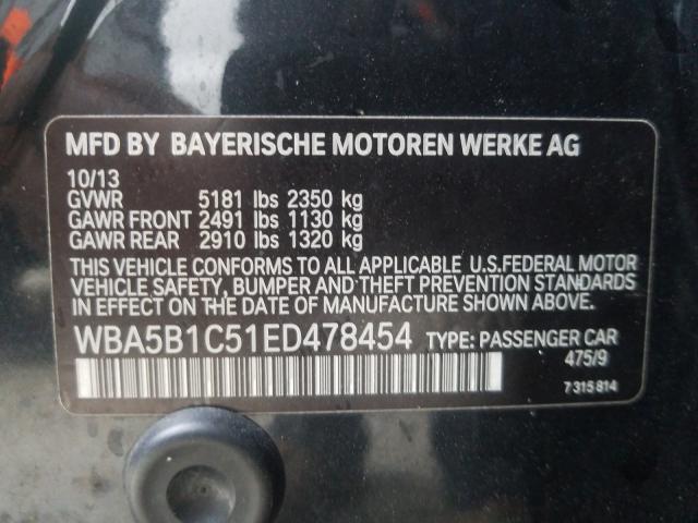 Photo 9 VIN: WBA5B1C51ED478454 - BMW 535I 