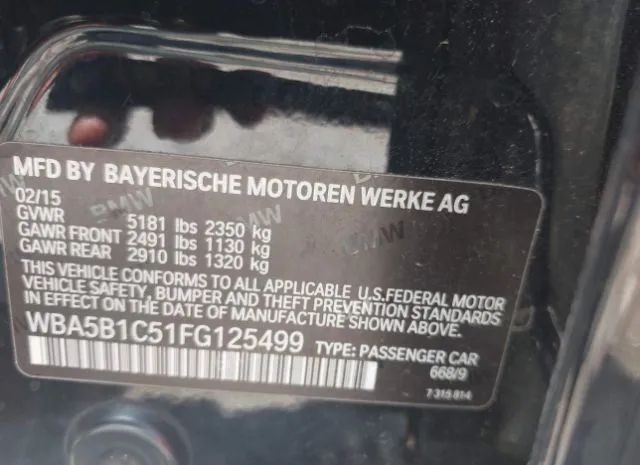 Photo 8 VIN: WBA5B1C51FG125499 - BMW 5ER 