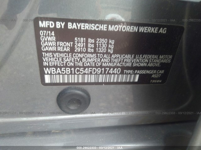 Photo 8 VIN: WBA5B1C54FD917440 - BMW 5 