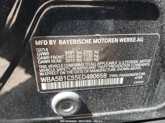 Photo 8 VIN: WBA5B1C55ED480658 - BMW 535I 