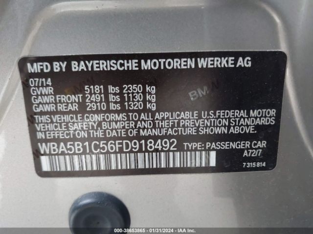 Photo 8 VIN: WBA5B1C56FD918492 - BMW 535I 