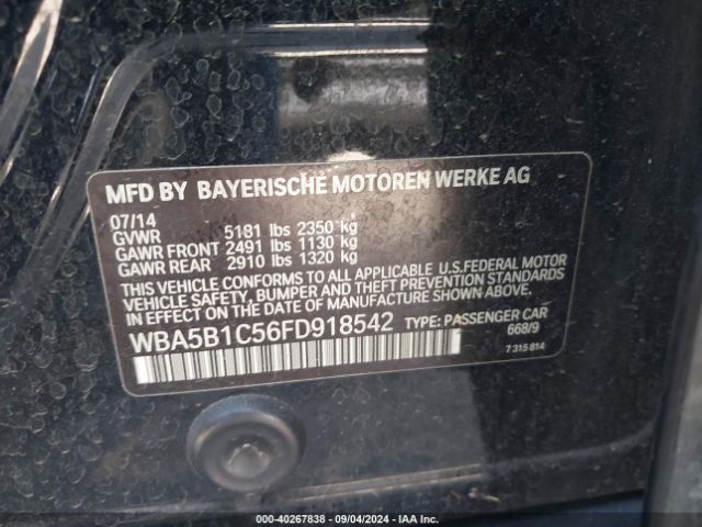 Photo 8 VIN: WBA5B1C56FD918542 - BMW 535I 