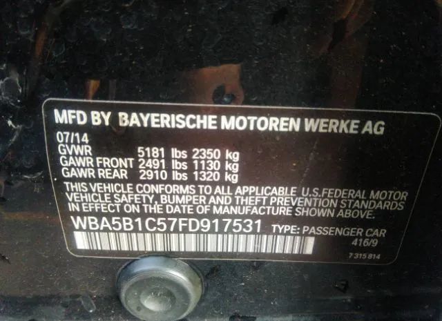 Photo 8 VIN: WBA5B1C57FD917531 - BMW 5ER 