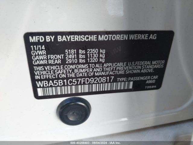 Photo 8 VIN: WBA5B1C57FD920817 - BMW 535I 