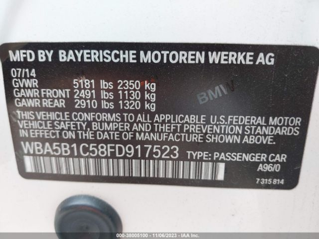 Photo 8 VIN: WBA5B1C58FD917523 - BMW 535I 