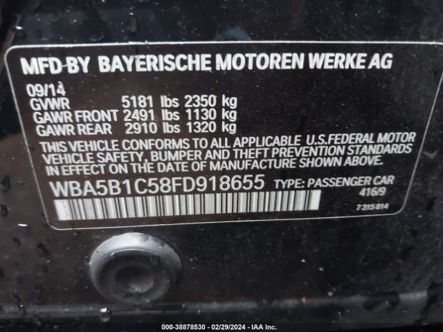 Photo 8 VIN: WBA5B1C58FD918655 - BMW 535I 