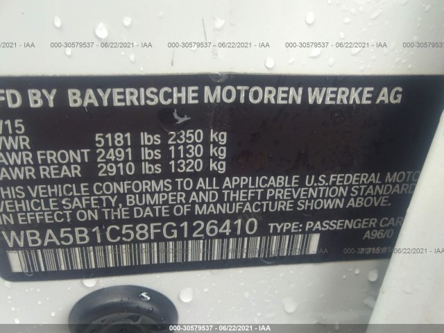 Photo 8 VIN: WBA5B1C58FG126410 - BMW 5 