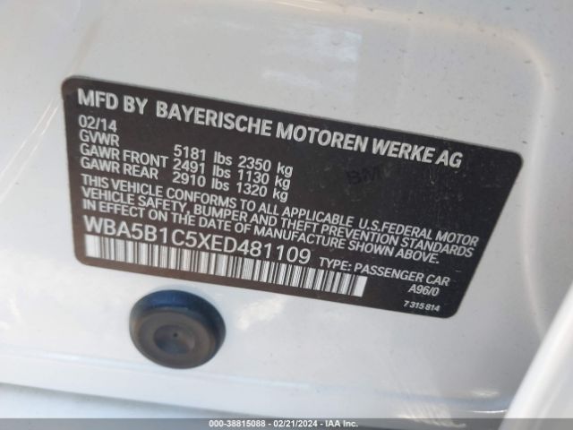 Photo 8 VIN: WBA5B1C5XED481109 - BMW 535I 