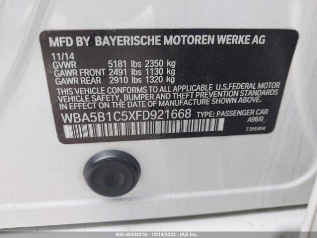 Photo 8 VIN: WBA5B1C5XFD921668 - BMW 535I 