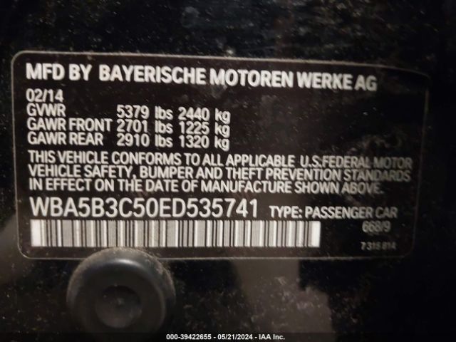 Photo 8 VIN: WBA5B3C50ED535741 - BMW 535I 