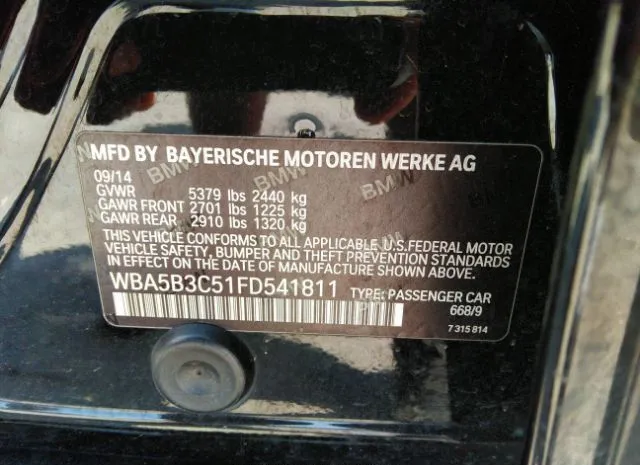 Photo 8 VIN: WBA5B3C51FD541811 - BMW 5 SERIES 