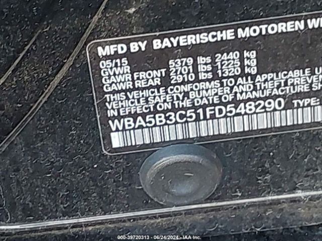 Photo 8 VIN: WBA5B3C51FD548290 - BMW 535I 