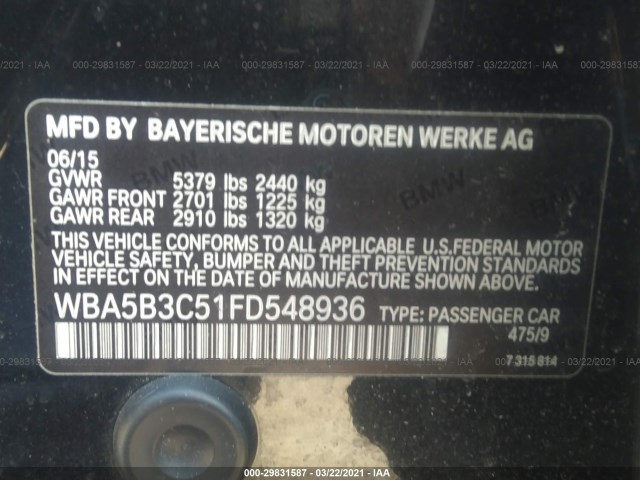 Photo 8 VIN: WBA5B3C51FD548936 - BMW 535 