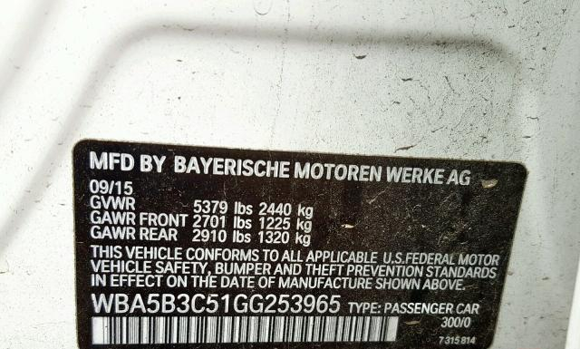 Photo 9 VIN: WBA5B3C51GG253965 - BMW 535XI 