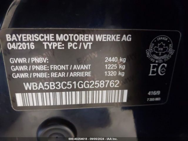 Photo 8 VIN: WBA5B3C51GG258762 - BMW 535I 