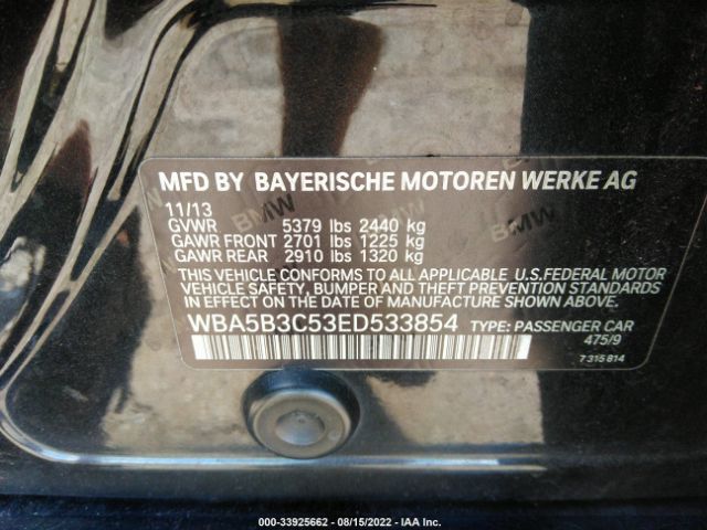 Photo 8 VIN: WBA5B3C53ED533854 - BMW 5 SERIES 