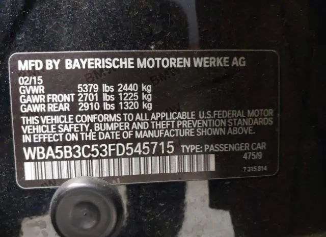 Photo 8 VIN: WBA5B3C53FD545715 - BMW 5 SERIES 