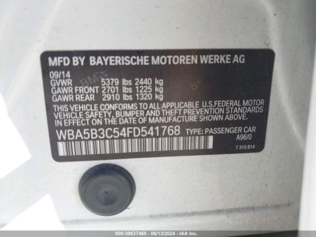 Photo 8 VIN: WBA5B3C54FD541768 - BMW 535I 