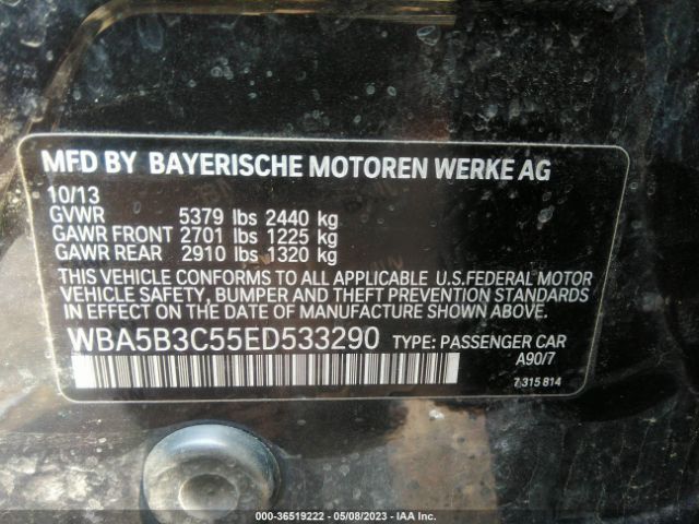 Photo 8 VIN: WBA5B3C55ED533290 - BMW 535I 