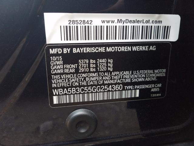 Photo 9 VIN: WBA5B3C55GG254360 - BMW 535 XI 