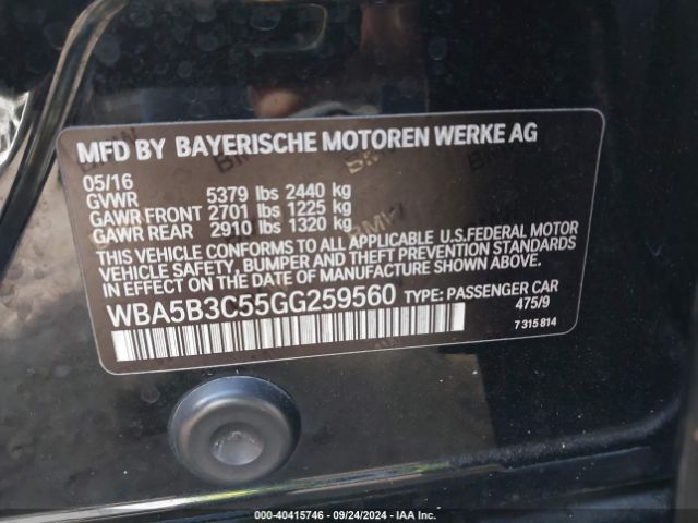 Photo 8 VIN: WBA5B3C55GG259560 - BMW 535I 