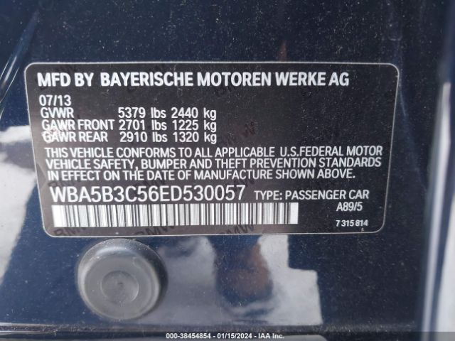 Photo 8 VIN: WBA5B3C56ED530057 - BMW 535I 