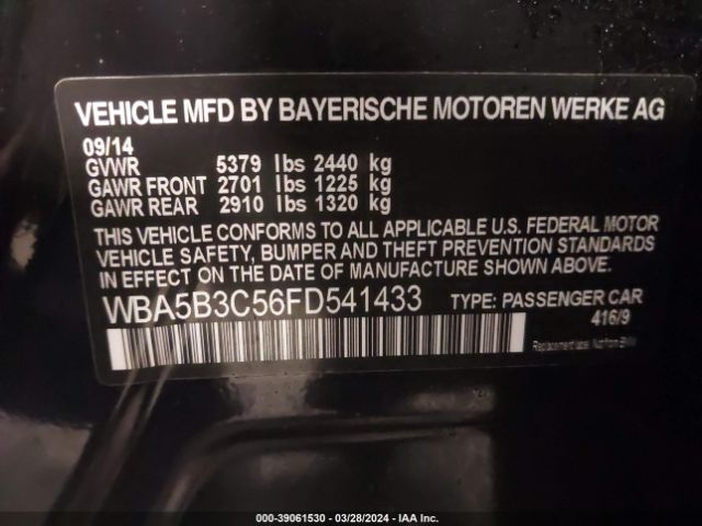 Photo 8 VIN: WBA5B3C56FD541433 - BMW 535I 