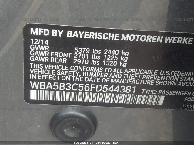 Photo 8 VIN: WBA5B3C56FD544381 - BMW 5 