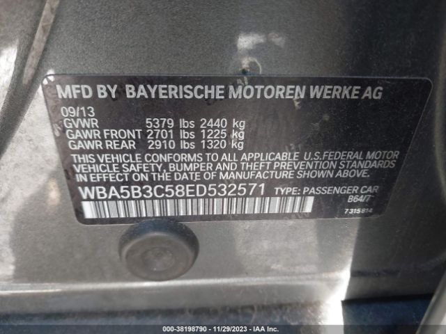 Photo 8 VIN: WBA5B3C58ED532571 - BMW 535I 