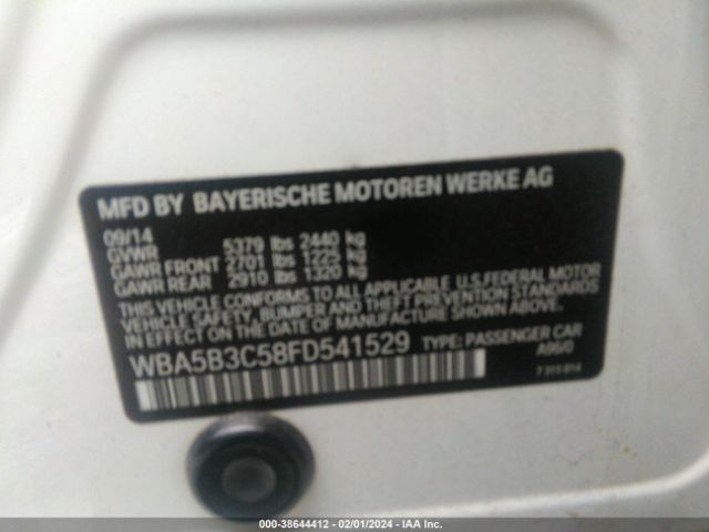 Photo 8 VIN: WBA5B3C58FD541529 - BMW 535I 